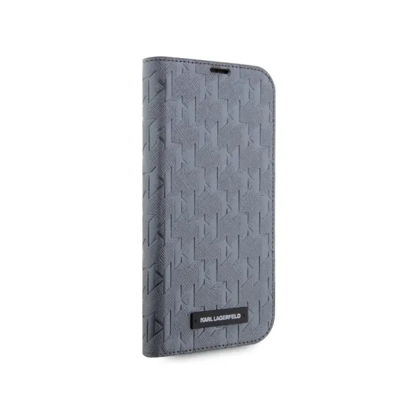 Karl Lagerfeld Booktype Saffiano Monogram - Case for iPhone 14 Pro (Grey)
