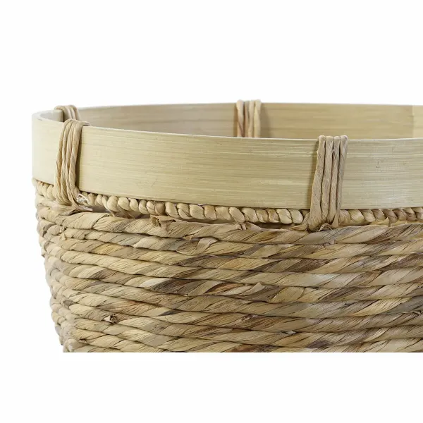 Basket set DKD Home Decor Bamboo Tropical Rushes (40 x 40 x 23 cm) (3 Pieces)