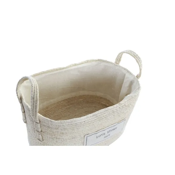 Basket set DKD Home Decor Cotton Fibre (34 x 23 x 20 cm)