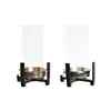 Candleholder DKD Home Decor 15 x 15 x 28 cm Champagne Crystal Silver Black Aluminium (2 Units) (2 unidades)