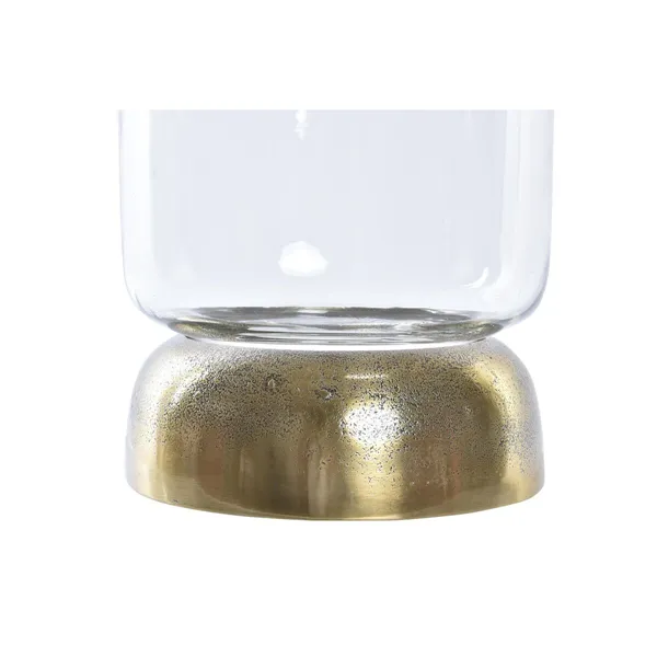 Candleholder DKD Home Decor Crystal Golden Aluminium 14 x 14 x 21 cm