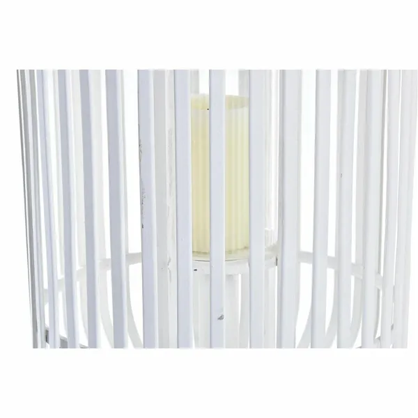 Lantern DKD Home Decor Crystal White Bamboo (28 x 28 x 47 cm)