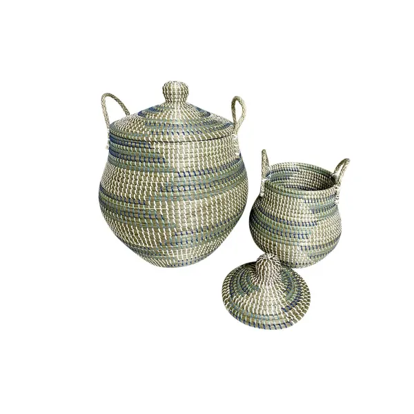 Basket set DKD Home Decor Tropical (46 x 46 x 56 cm)