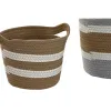 Basket set DKD Home Decor 33 x 33 x 26 cm Natural Fibre Boho (2 Units)