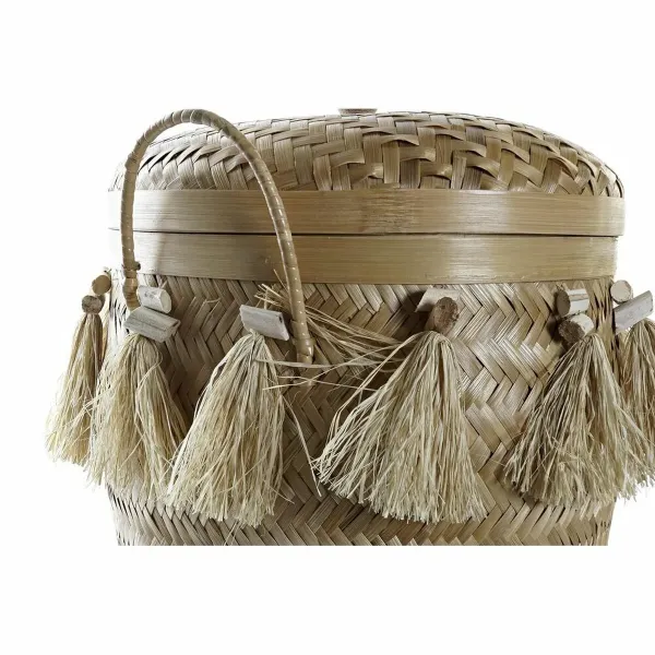 Basket set DKD Home Decor 39 x 39 x 55 cm Bamboo Fringe Boho