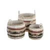 Basket set DKD Home Decor Natural Fibre (30 x 30 x 25 cm)