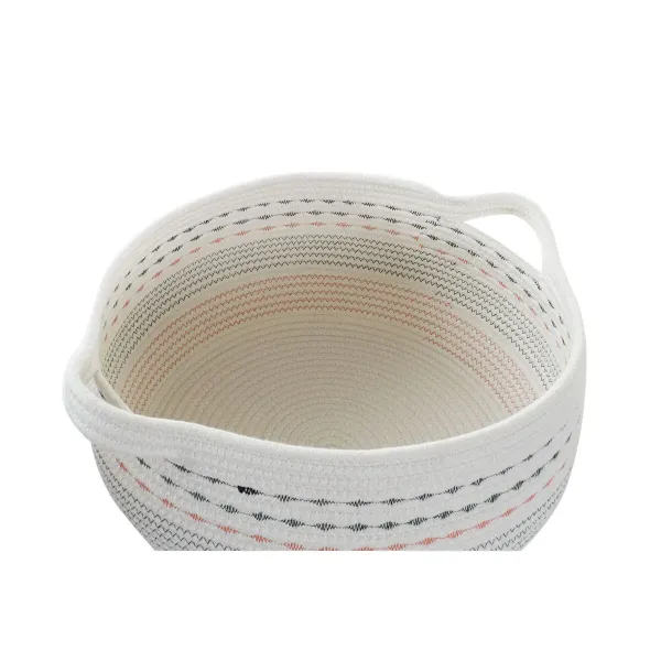 Basket set DKD Home Decor White Black Orange 52 x 43 x 25 cm