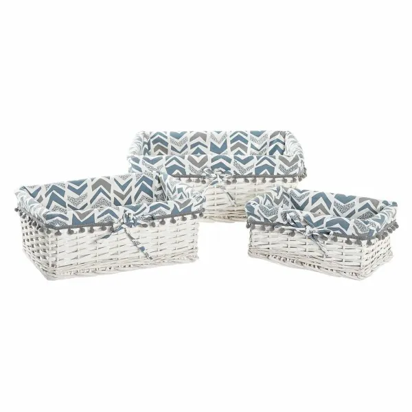 Basket set DKD Home Decor Polyester wicker (39 x 29 x 15 cm)