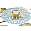 Candle Holder DKD Home Decor Mirror Golden Metal Mint Waterlily (54 x 33 x 8 cm)