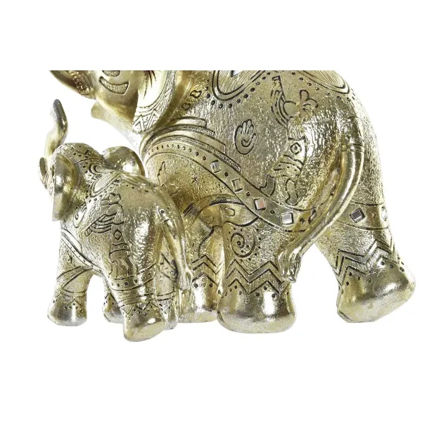 Decorative Figure DKD Home Decor Golden Elephant Colonial 17 x 11 x 15 cm (12 Units)