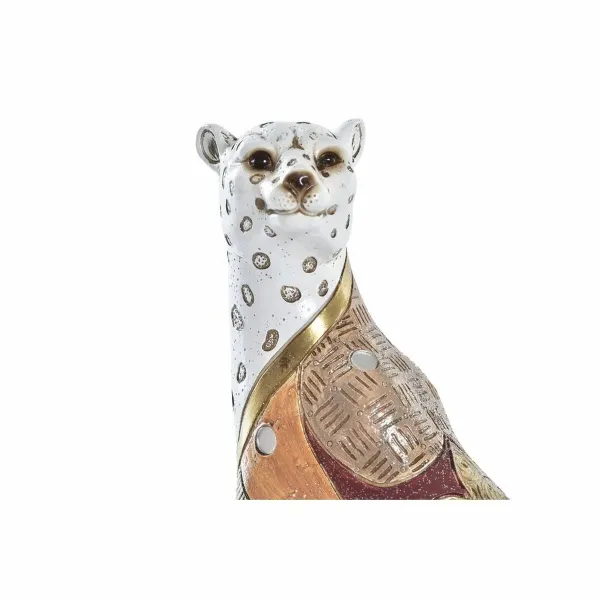 Decorative Figure DKD Home Decor White Orange Leopard Colonial 15 x 8 x 25 cm (12 Units)