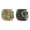 Decorative Figure DKD Home Decor 20 x 24,5 x 18,5 cm Silver Golden Colonial Gorilla (2 Units)