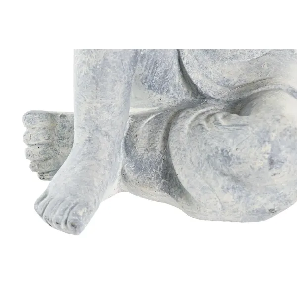 Decorative Figure DKD Home Decor Grey Light grey Buddha Oriental 18 x 14 x 23 cm