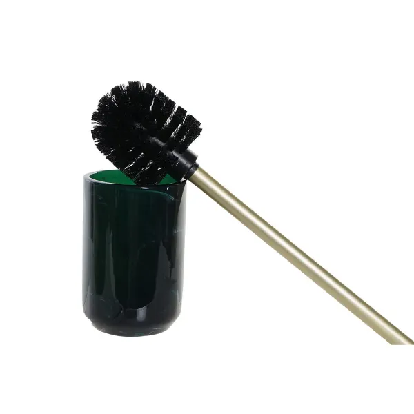 Toilet Brush DKD Home Decor Green Grey Resin Marble 9 x 9 x 37 cm (2 Units)