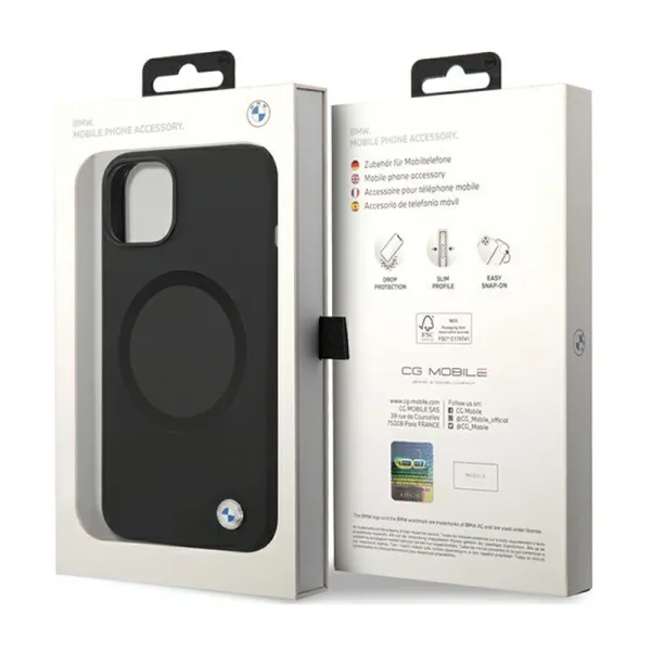 BMW Signature Liquid Silicone MagSafe - Case for iPhone 14 (black)