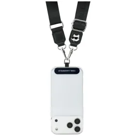 Karl Lagerfeld Universal Crossbody Strap Tether Patch Choupette Metal Logo - Universal Phone Strap / Lanyard (Black)