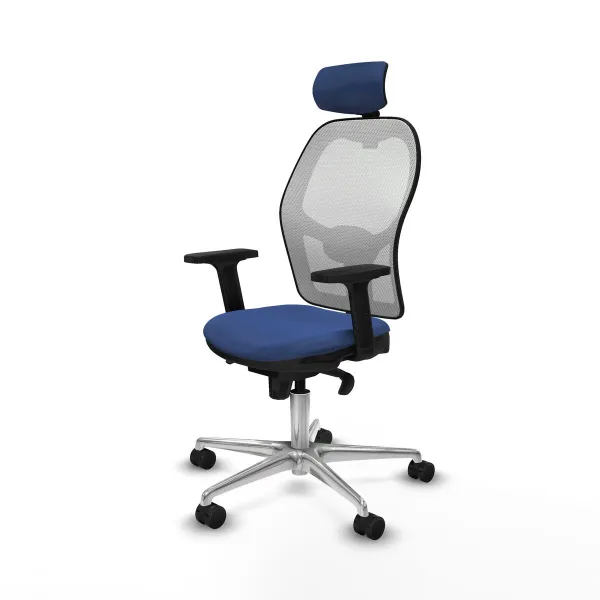 Ofiso kėdė su atrama galvai Piqueras y Crespo 2D086N2 Tamsiai mėlyna