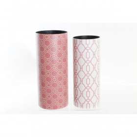 Umbrella stand DKD Home Decor Canvas Wood Orange White (23 x 23 x 54,5 cm)