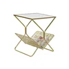 Magazine rack DKD Home Decor Golden Metal Mirror 45 x 45 x 55 cm