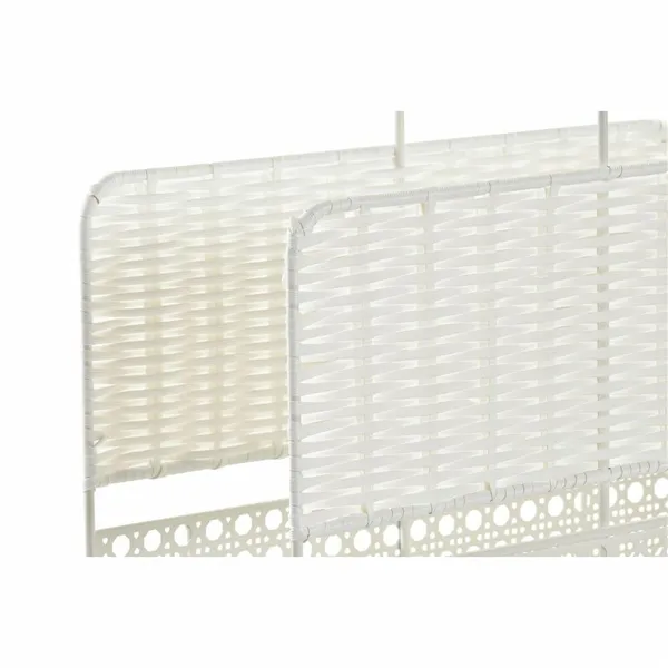 Magazine rack DKD Home Decor White Natural Metal wicker Boho 36,5 x 15 x 41 cm