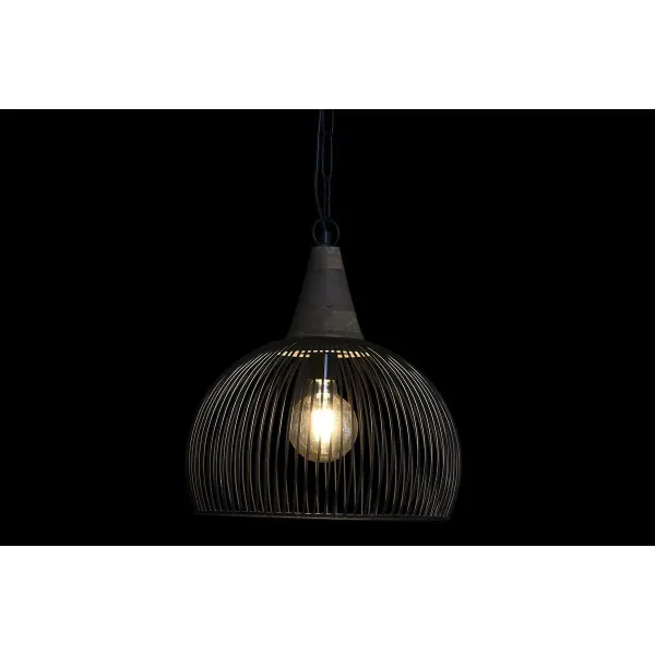 Ceiling Light DKD Home Decor Natural Black Metal Wood 50 W 36 x 36 x 40 cm