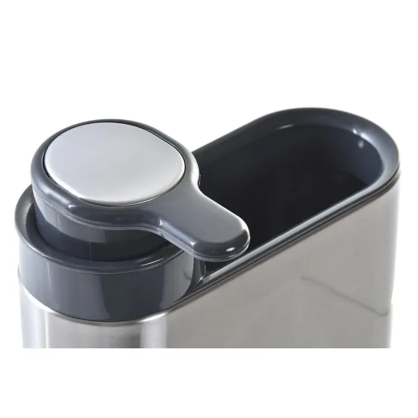 Soap dish DKD Home Decor Black Silver Stainless steel ABS 18 x 13 x 16 cm Kitchen