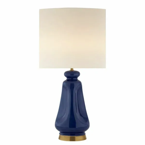 Desk lamp DKD Home Decor Beige Navy Blue Porcelain 35 x 35 x 64 cm