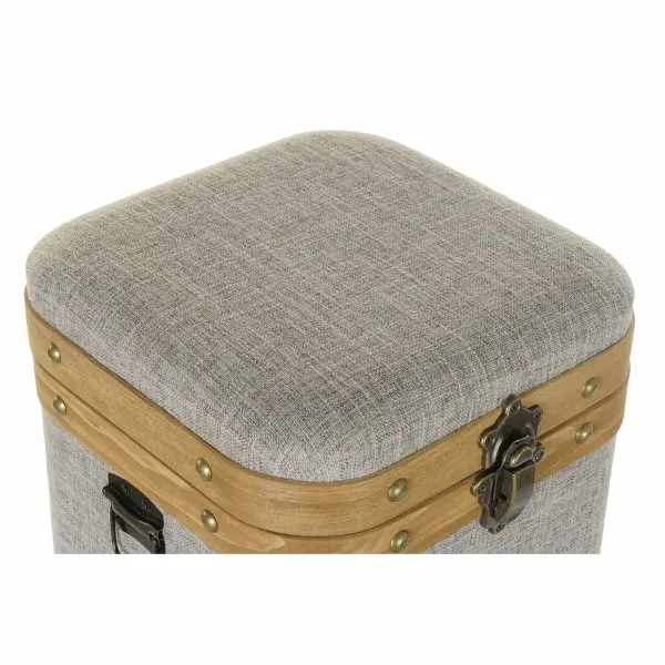 Set of decorative boxes DKD Home Decor Beige Natural Wood Metal 30 x 40 cm 40,5 x 40,5 x 41,5 cm (3 pcs)