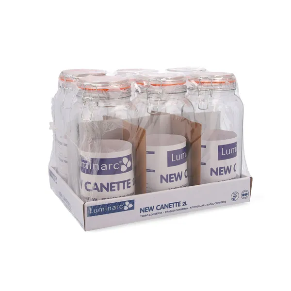 Glass Jar Quid New Canette Transparent Glass 2 L (Pack 6x)