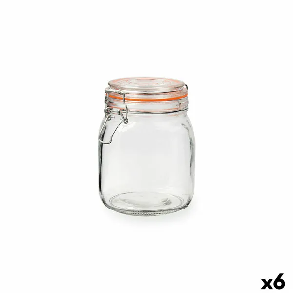 Glass Jar Quid New Canette Transparent Glass (1L) (Pack 6x)