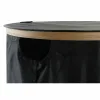 Laundry basket DKD Home Decor Black Oak Felt (44 x 44 x 57 cm)