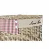 Set of Baskets DKD Home Decor Red Beige Natural wicker Cottage 51 x 37 x 56 cm (5 Pieces) (5 Units)