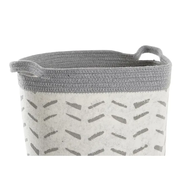 Basket set DKD Home Decor Grey Cotton (3 Pieces) (35 x 35 x 40 cm)