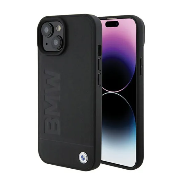 BMW Leather Hot Stamp MagSafe - Case for iPhone 15 Plus (black)