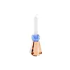 Candleholder DKD Home Decor Blue Amber Bicoloured Crystal 7 x 7 x 12 cm