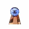 Candleholder DKD Home Decor Blue Amber Bicoloured Crystal 7 x 7 x 12 cm