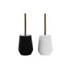 Toilet Brush DKD Home Decor White Black Stainless steel polystyrene 12 x 12 x 34,5 cm (2 Units)