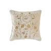 Cushion DKD Home Decor Golden 45 x 10 x 45 cm Flowers