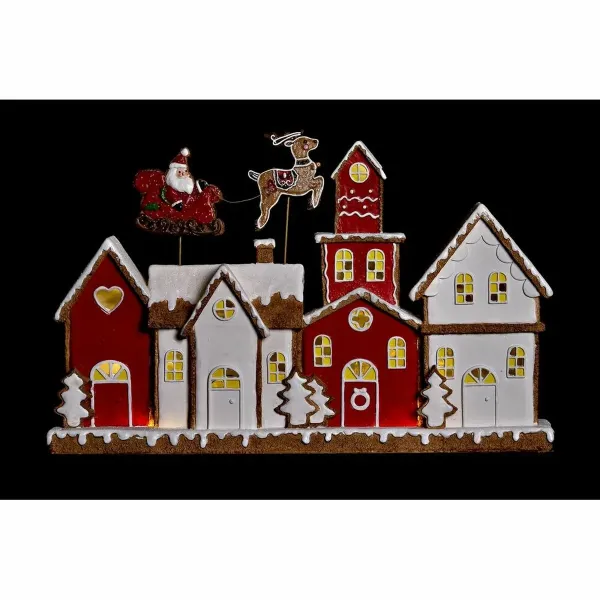 Christmas bauble DKD Home Decor House White Red Resin 41 x 7,5 x 27 cm