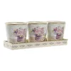 Set of pots DKD Home Decor Beige Pink PVC Aluminium Shabby Chic 38 x 12 x 14 cm (3 Pieces)