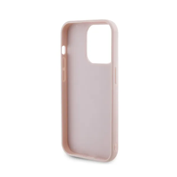 Guess Quilted Metal Logo - Case for iPhone 15 Pro (Pink)