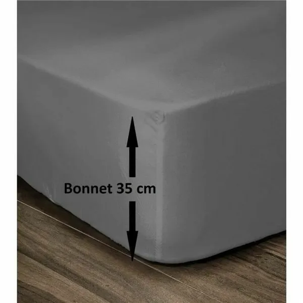 Fitted bottom sheet Lovely Home 180 x 200 Dark grey 180 x 200 cm (Double bed)