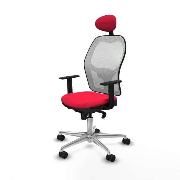Office Chair with Headrest Jorquera Piqueras y Crespo 1D086N1 Red