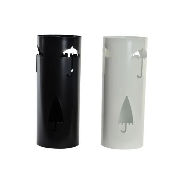 Umbrella stand DKD Home Decor 19 x 47 cm White Black Steel Umbrella 19 x 19 x 47 cm (2 Units)