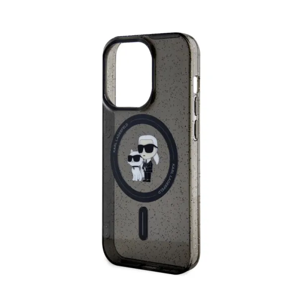 Karl Lagerfeld Karl & Choupette Glitter Magsafe - Case for iPhone 15 Pro (Black)