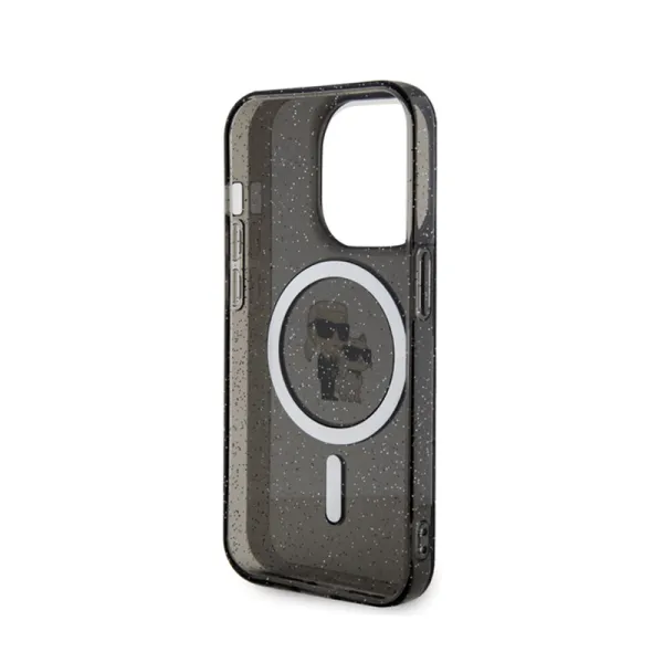Karl Lagerfeld Karl & Choupette Glitter Magsafe - Case for iPhone 15 Pro (Black)