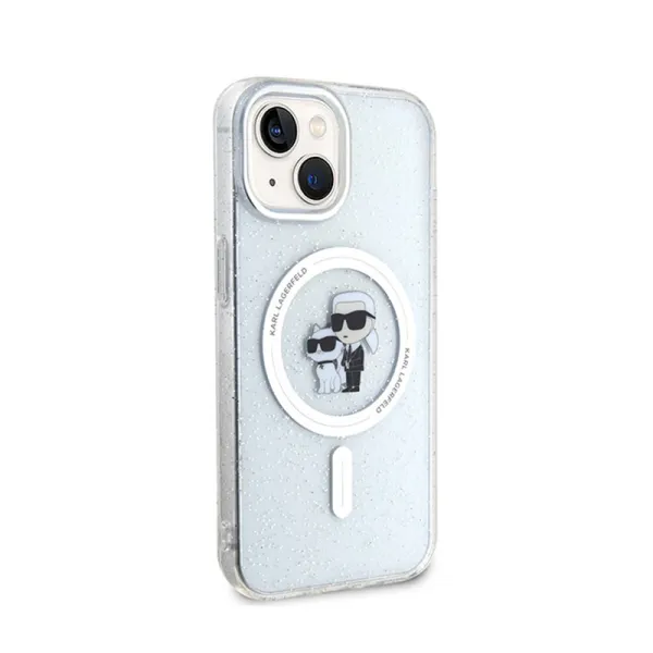 Karl Lagerfeld Karl & Choupette Glitter Magsafe - Case for iPhone 15 Plus (Transparent)