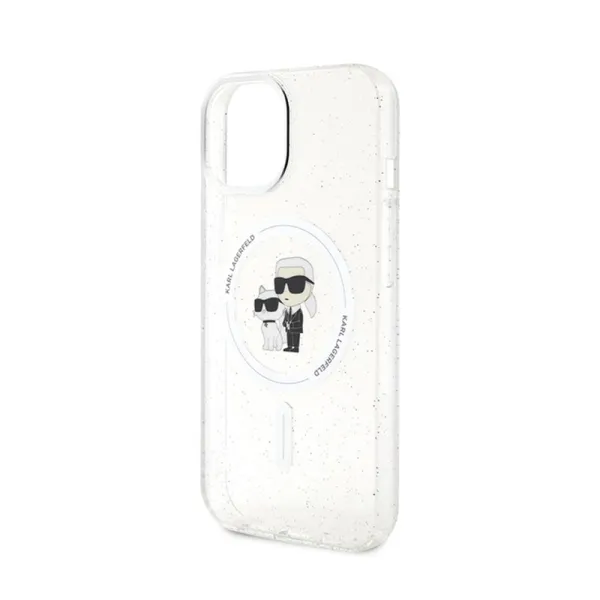 Karl Lagerfeld Karl & Choupette Glitter Magsafe - Case for iPhone 15 Plus (Transparent)