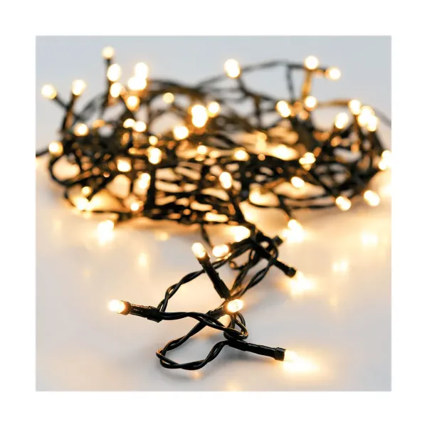 Wreath of LED Lights AX8415220 White Black Soft green 7 m