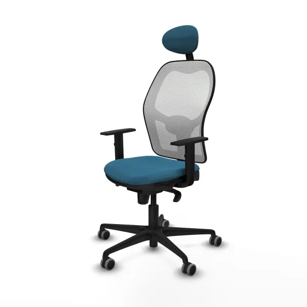 Office Chair with Headrest Jorquera Piqueras y Crespo 1D036G1 White Petroleum green